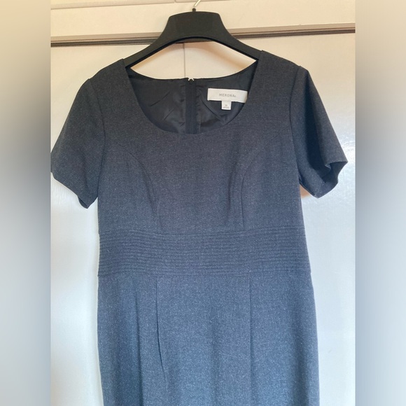 Merona Short Sleeve Knee Length Grey Dress - Picture 3 of 5